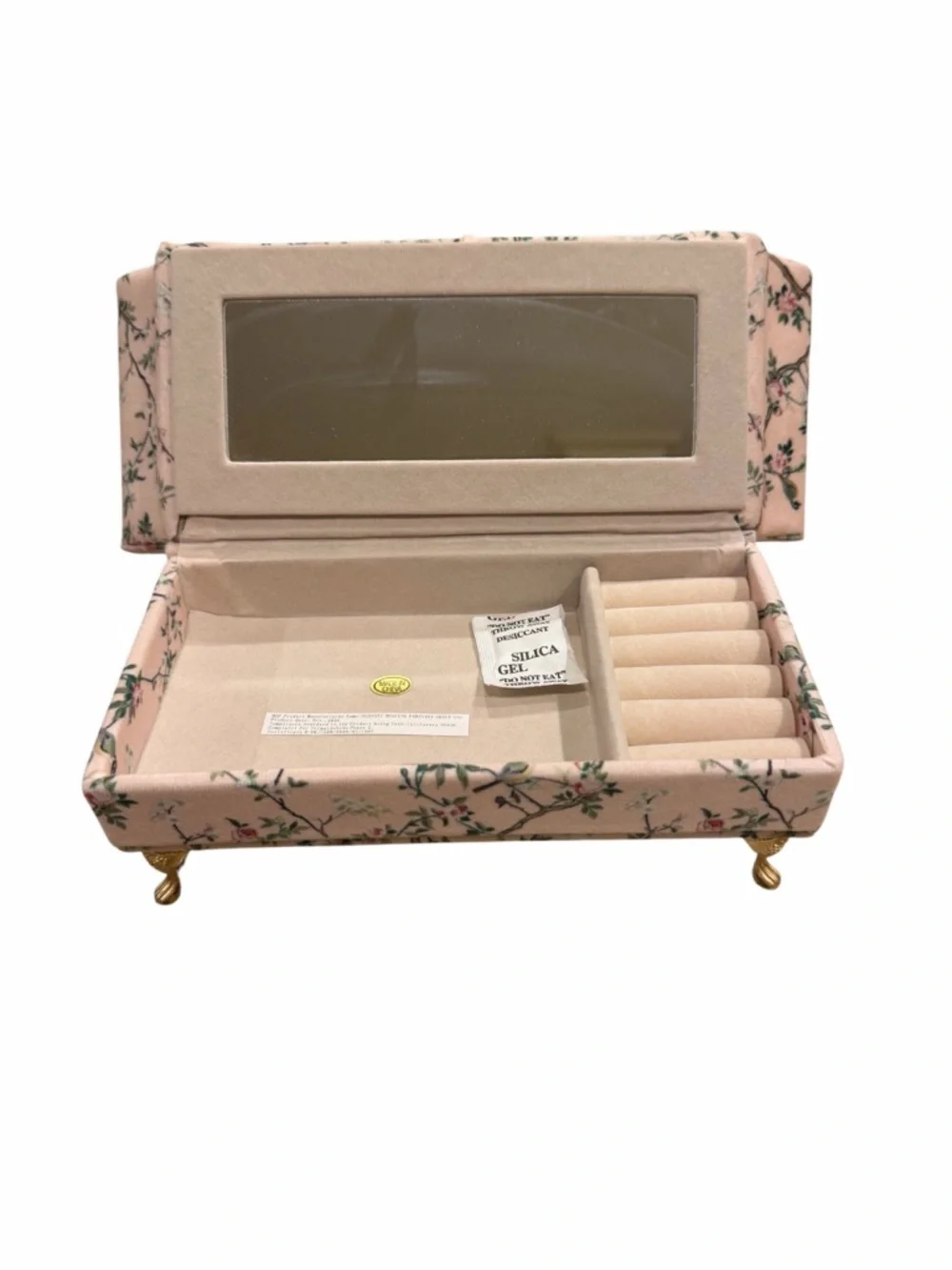 New Miniature Pink Floral Doll Sofa Jewelry Box